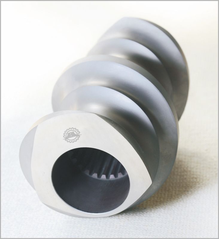 Máquina de extrusão de bichos de três voltas parafusos de cor metálica Uniformidade de corte alta elemento de parafuso de extrusão