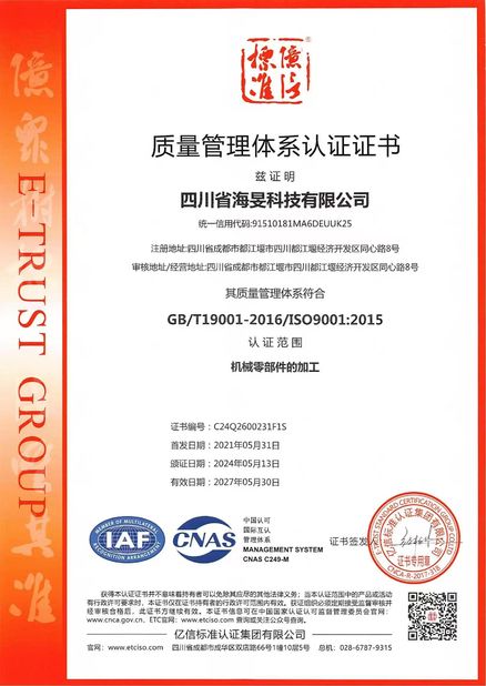 China Sichuan Haimin Technology Co., Ltd Certificações
